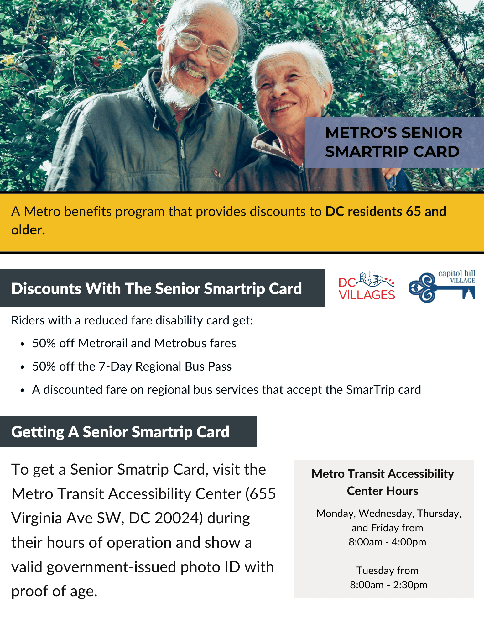 Cover Page for Senior Smartrip Card